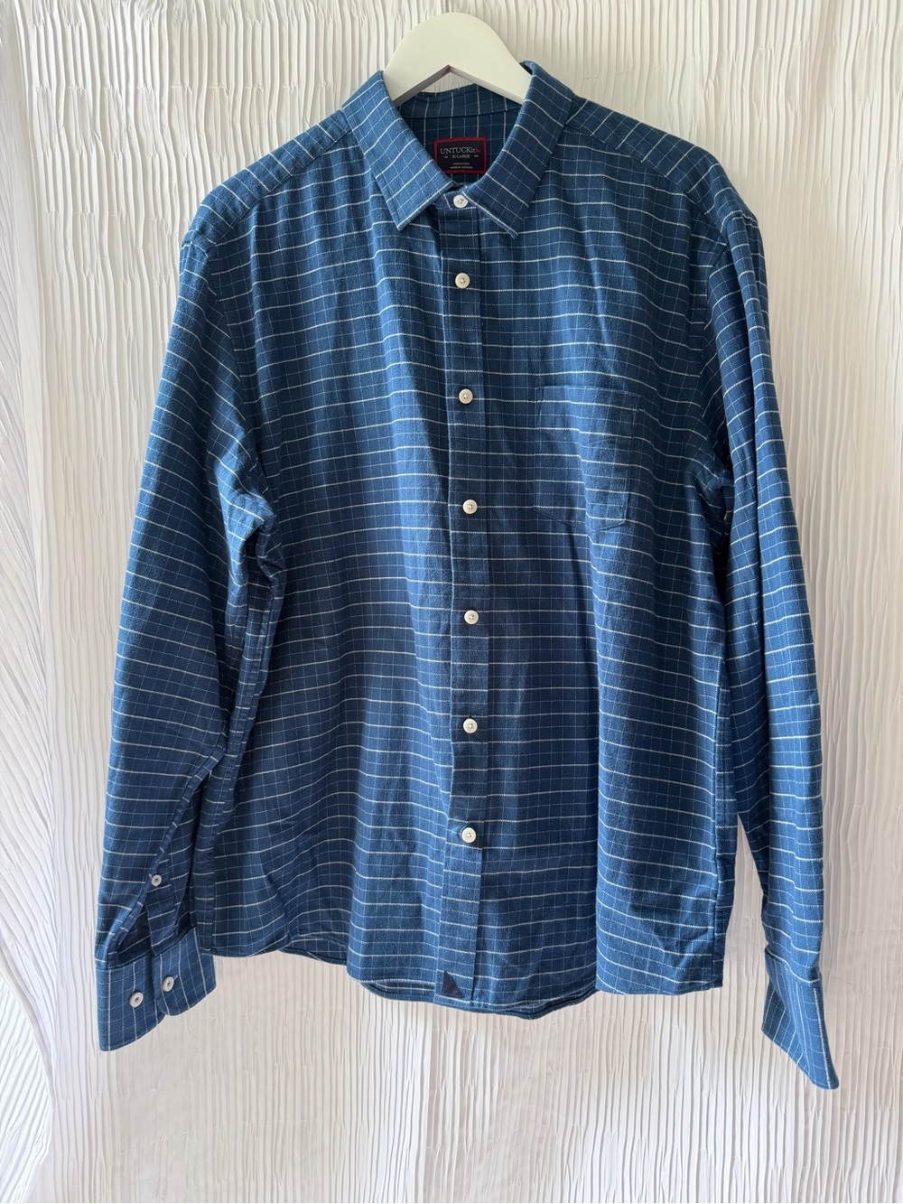 UNTUCKit Blue Striped Flannel Button-Down Shirt